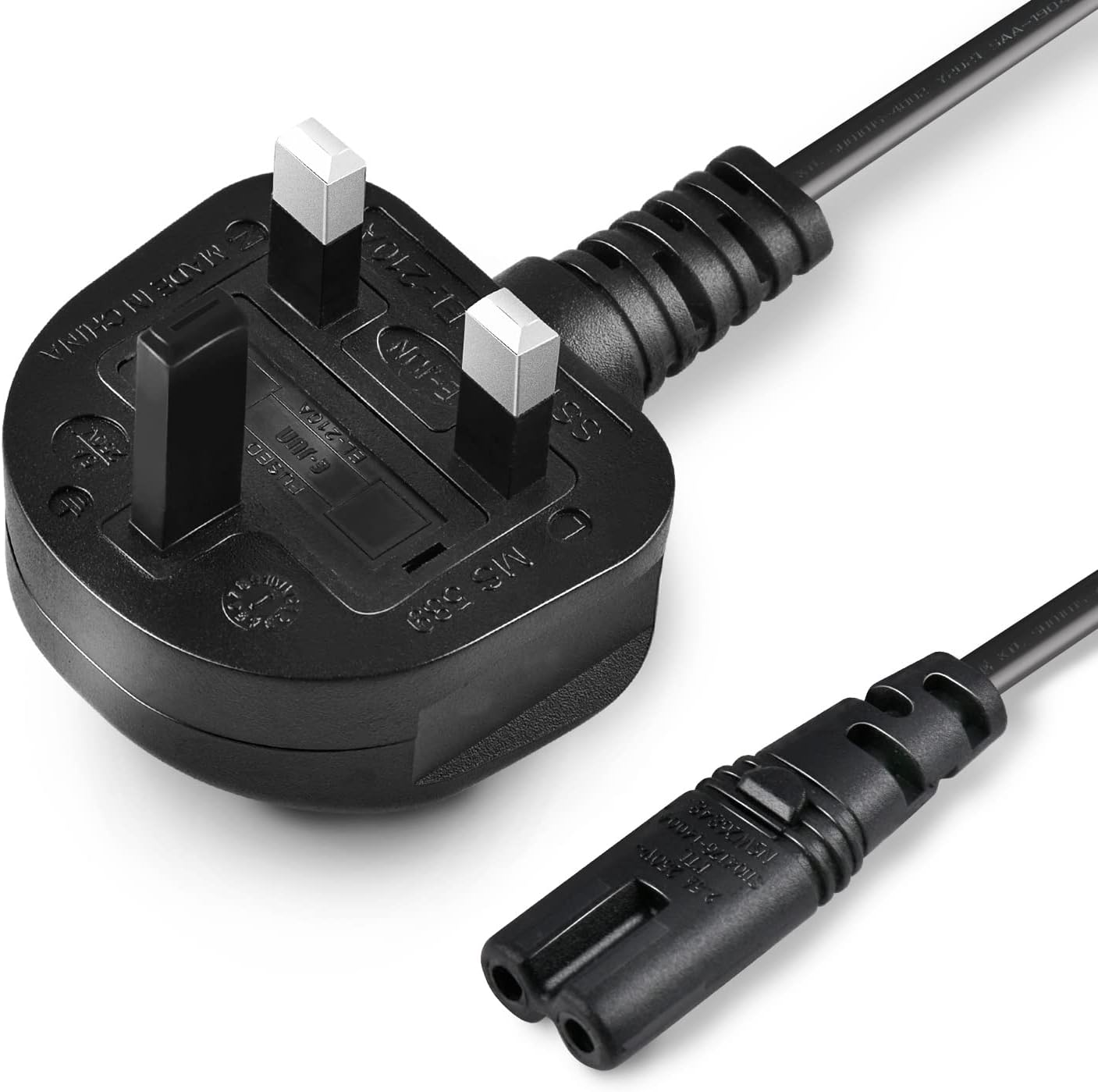 UK BS 1363 to IEC C7 Power Cord